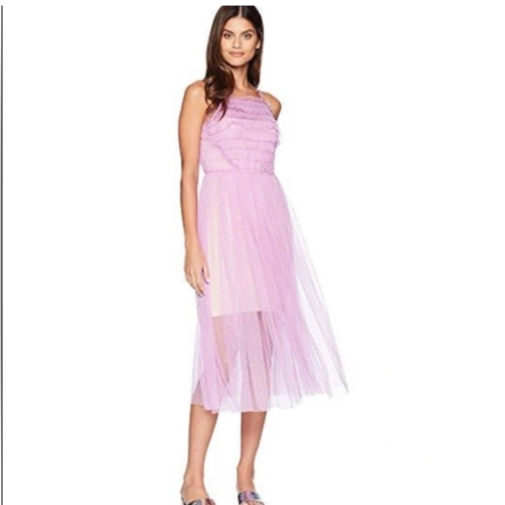 Romeo and‎ Juliet couture sheer coquette feminine tulle lavender midi dress SZ M